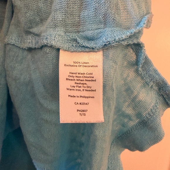 Talbots Sky Blue Linen Tea - Picture 3 of 3